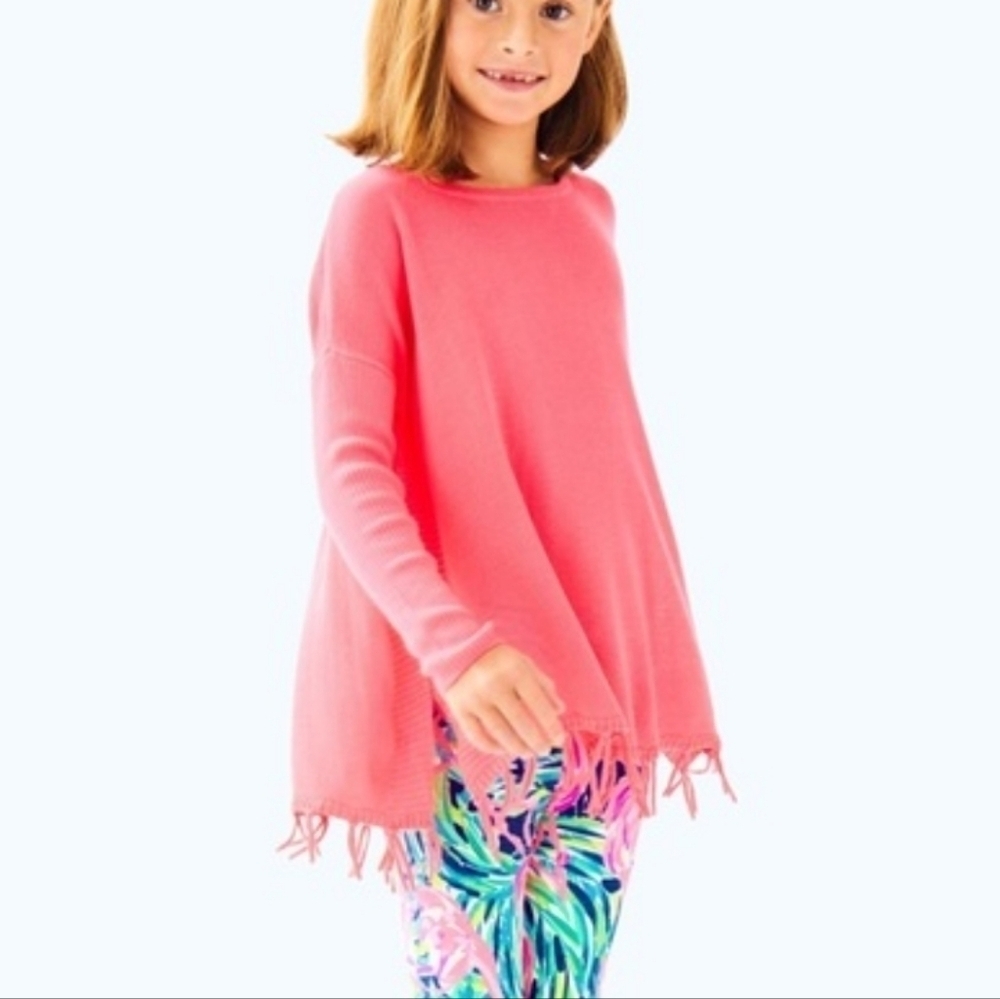Lilly Pulitzer Mini Ramona Pink Fringe Sweater